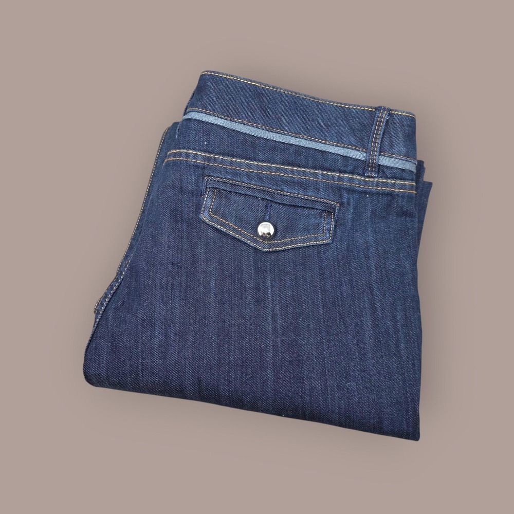 Motto Jeans‎ Size 14 Women's Wide Leg Dark Blue Denim QVC Fashion
